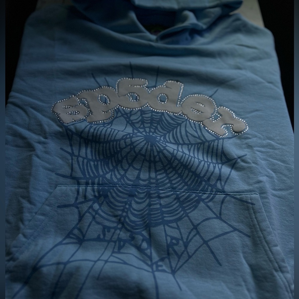Sp5der Hoodie sky blue (1 of 1)